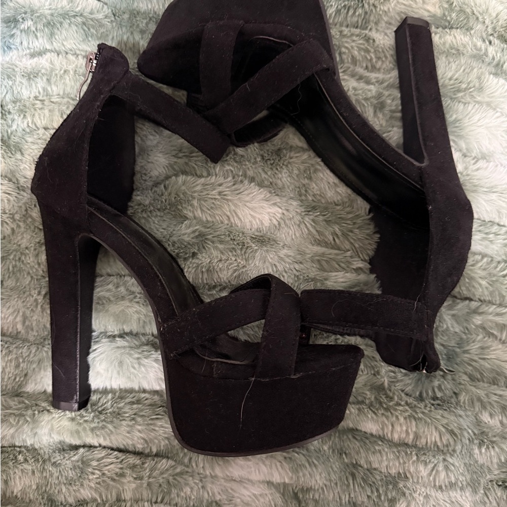 Elegant Black Women's Platform Heels